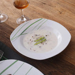 Load image into Gallery viewer, VEWEET Aviva Green Stripe Square Porcelain Dinnerware Set – 24/48 Pieces
