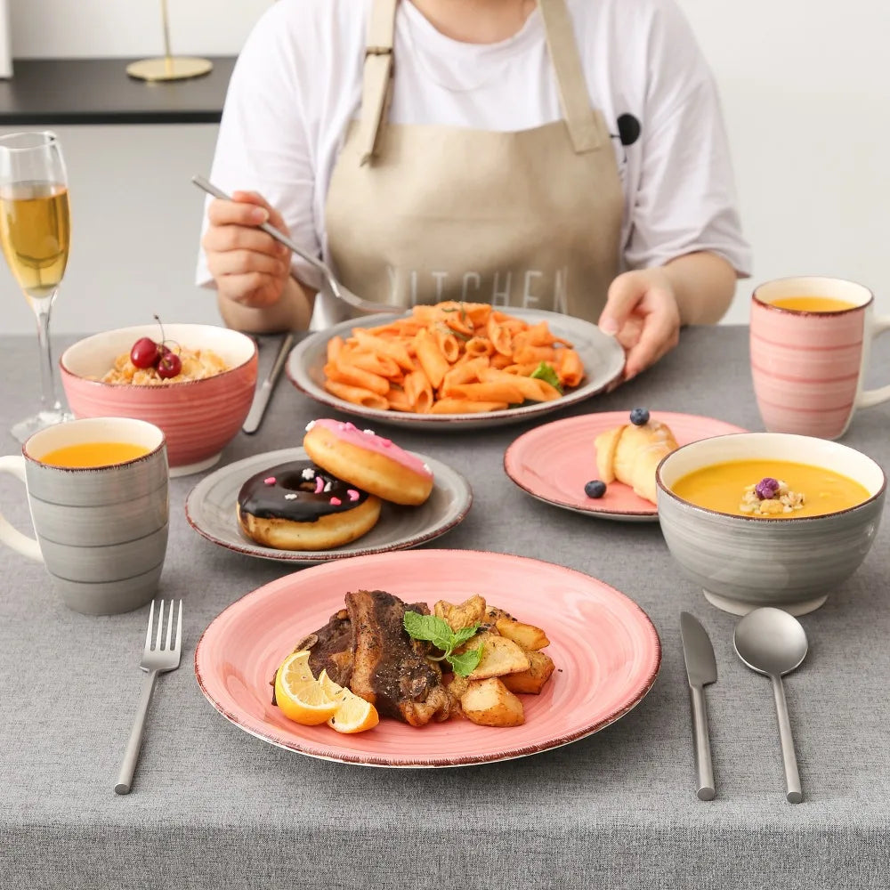 VANCASSO Bella Multicolor Stoneware Dinnerware Set – 16/32/48 Pieces