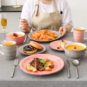 VANCASSO Bella Multicolor Stoneware Dinnerware Set – 16/32/48 Pieces