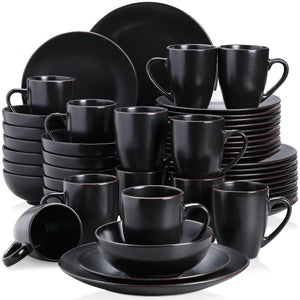 VANCASSO MODA Black Dinnerware – 16/32/48 Pieces