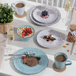 Load image into Gallery viewer, VANCASSO VINE Embossed Stoneware Dinnerware Set – 16/32/48 Pieces, Beige &amp; Blue-Green
