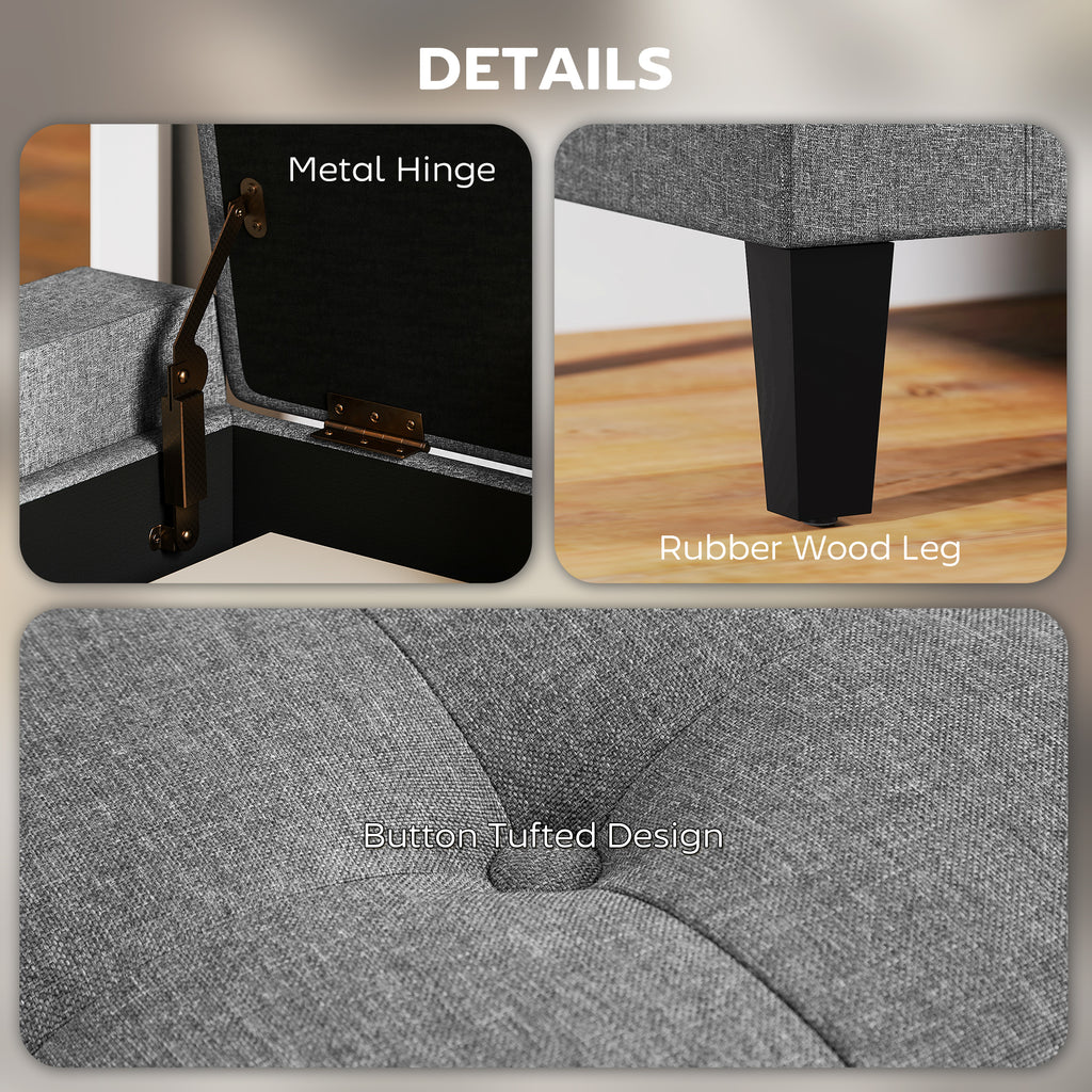 Trellen Tufted Storage Bench – Gray