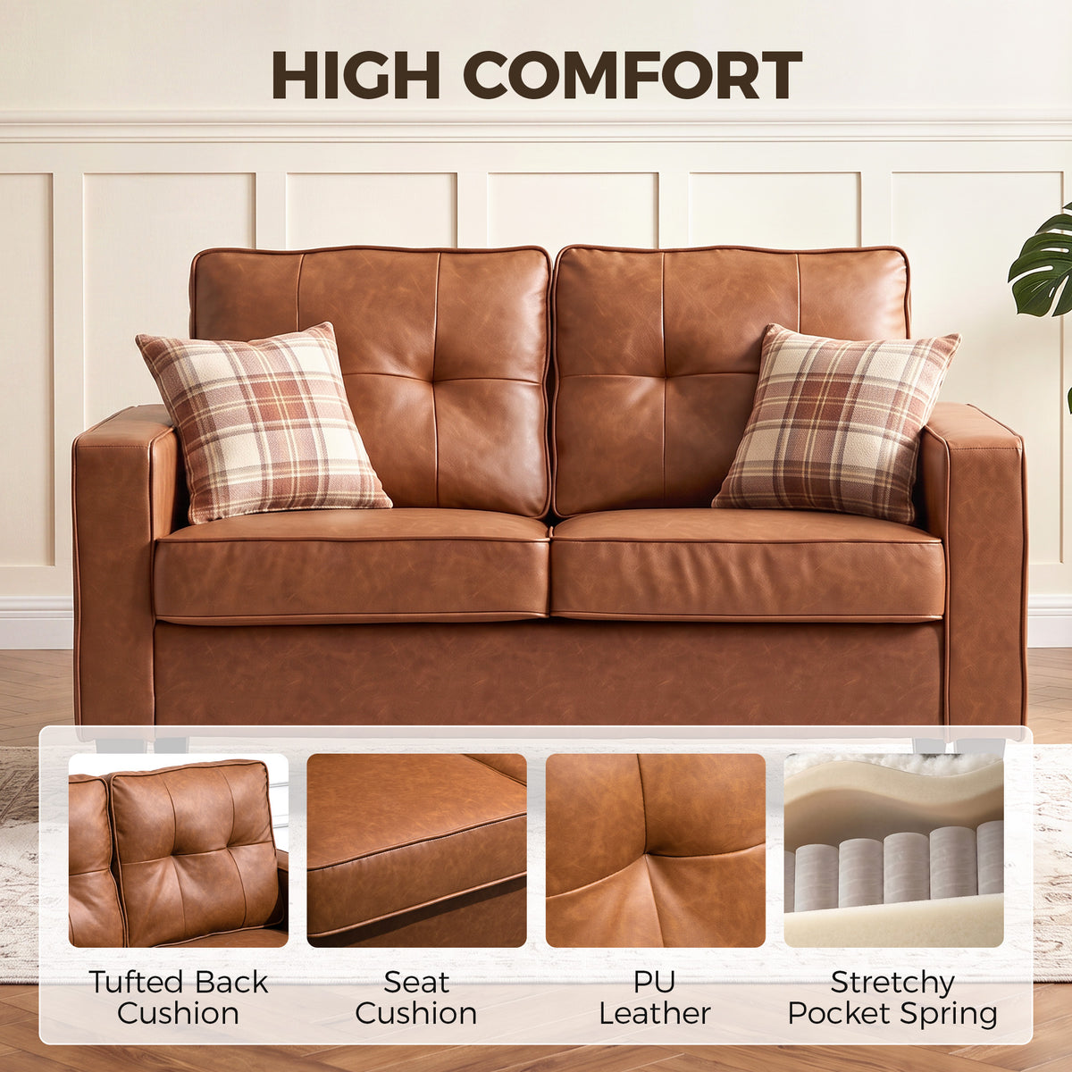 Hearthmere Faux Leather Loveseat