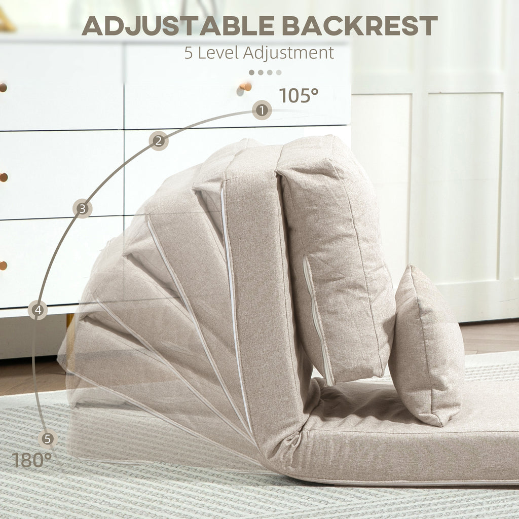 Foldcrest Convertible Floor Sofa Bed - Beige