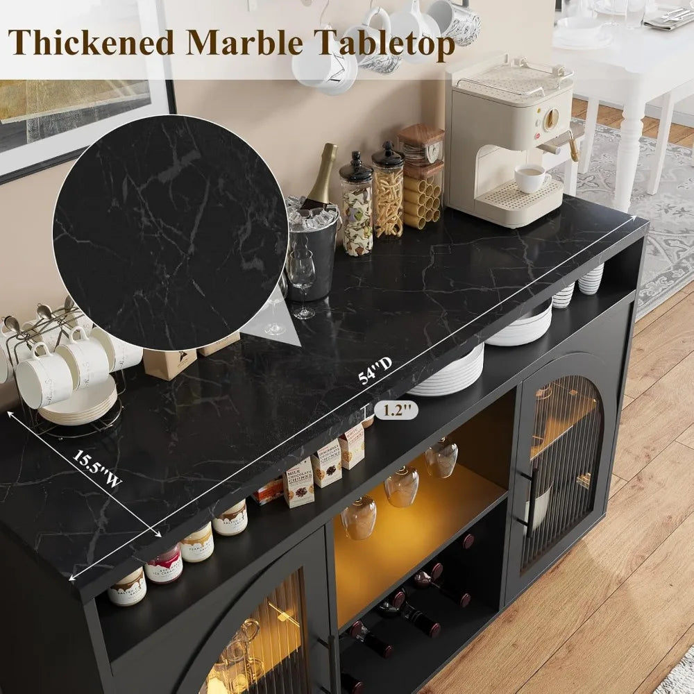 Sideboard Buffet Cabinet with LED Lights