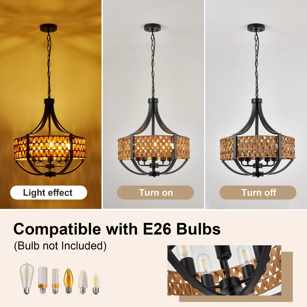 Brindlewick Rattan Ring Chandelier