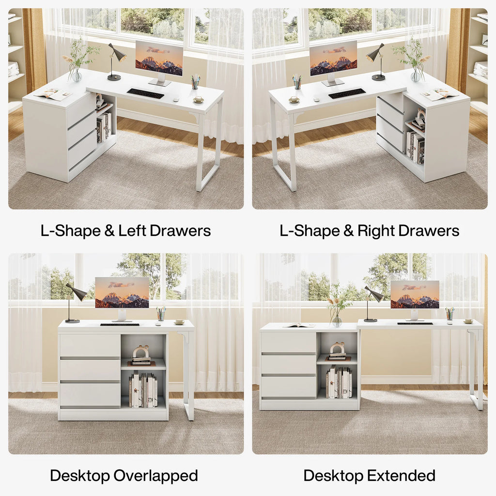 Lyriccrest Reversible L-Shaped Computer Desk