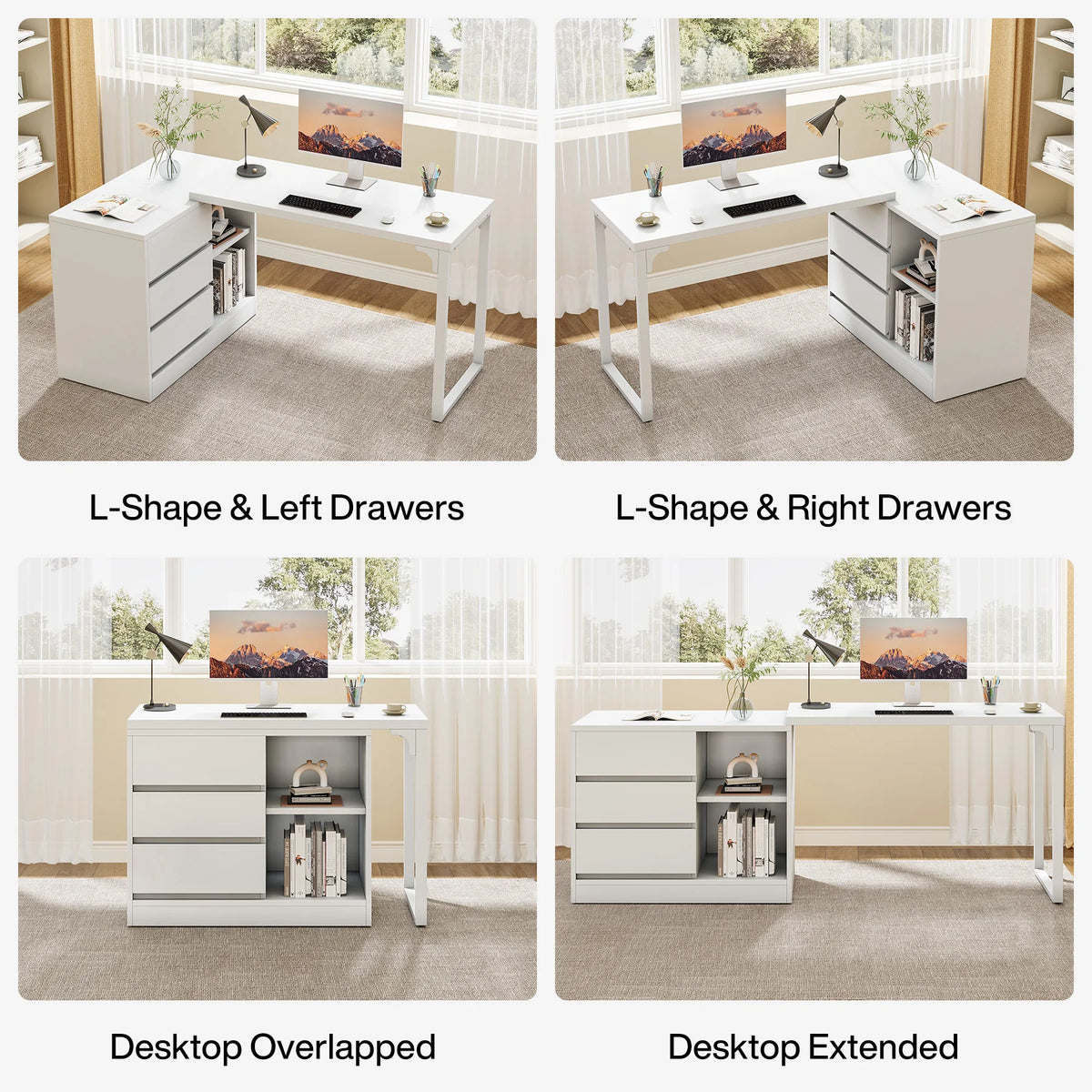 Lyriccrest Reversible L-Shaped Computer Desk
