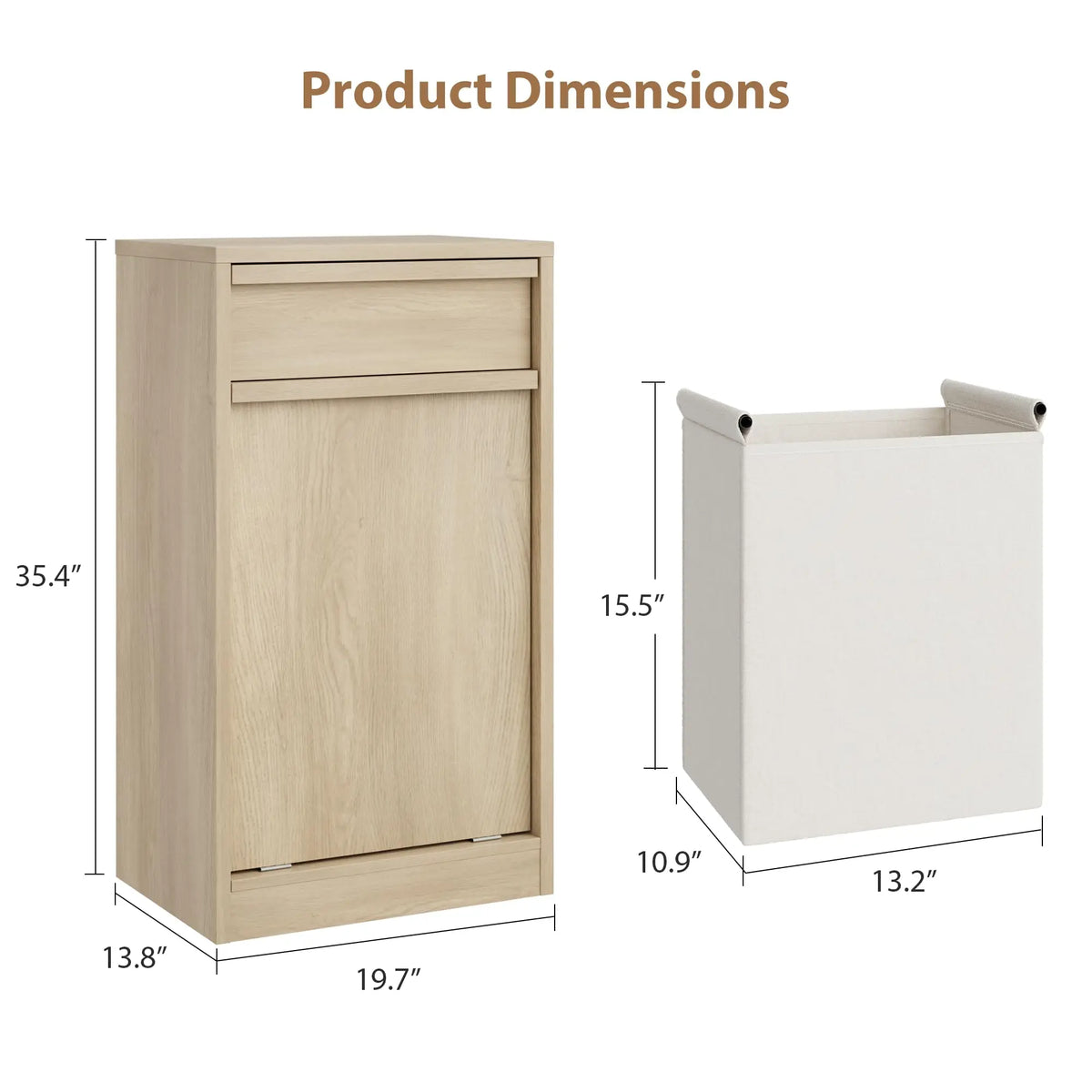 Blissveil Tilt-Out Laundry Hamper Cabinet