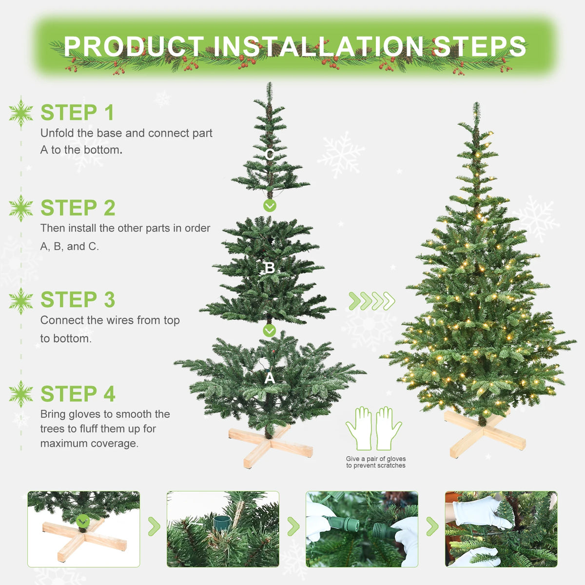 Hearthpine Pre-Lit Christmas Tree