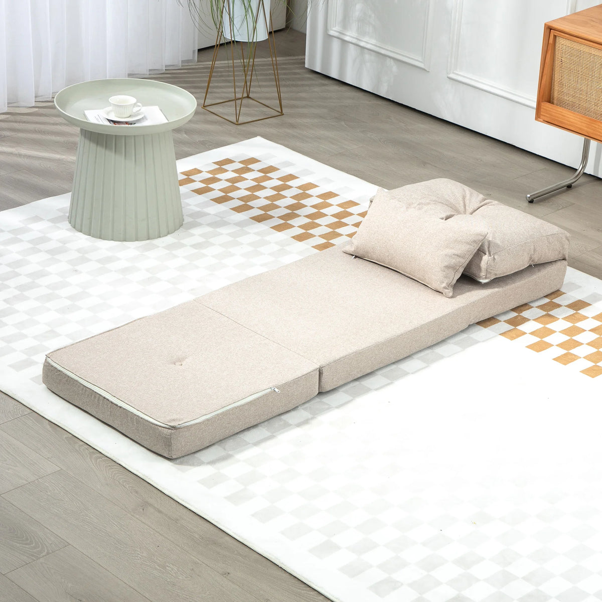 Foldcrest Convertible Floor Sofa Bed - Beige