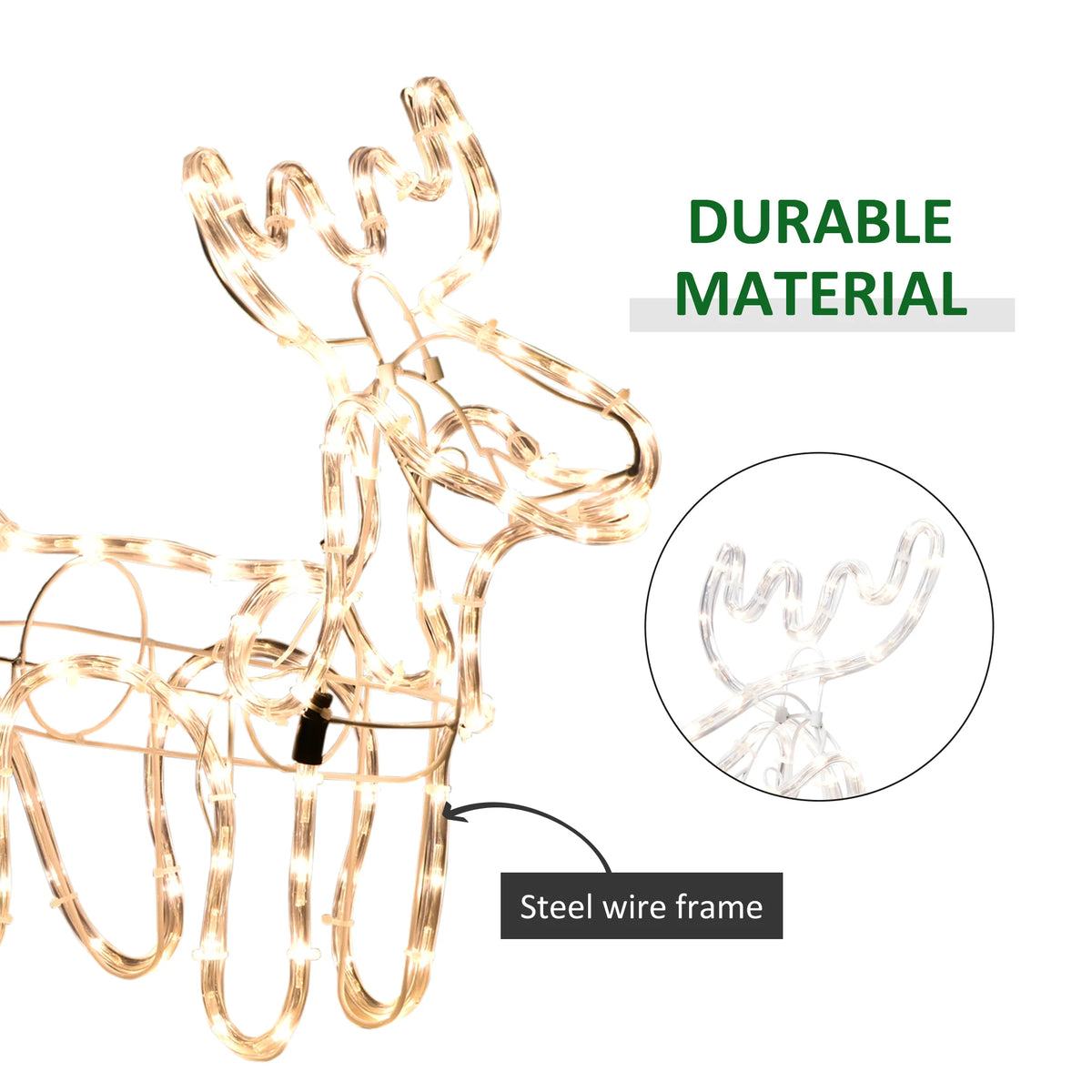 Yulehaven LED Reindeer and Sleigh