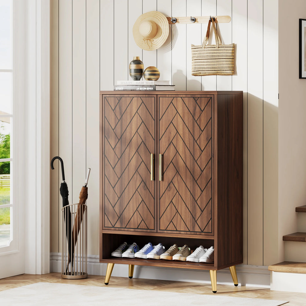 Nia Walnut Shoe Cabinet