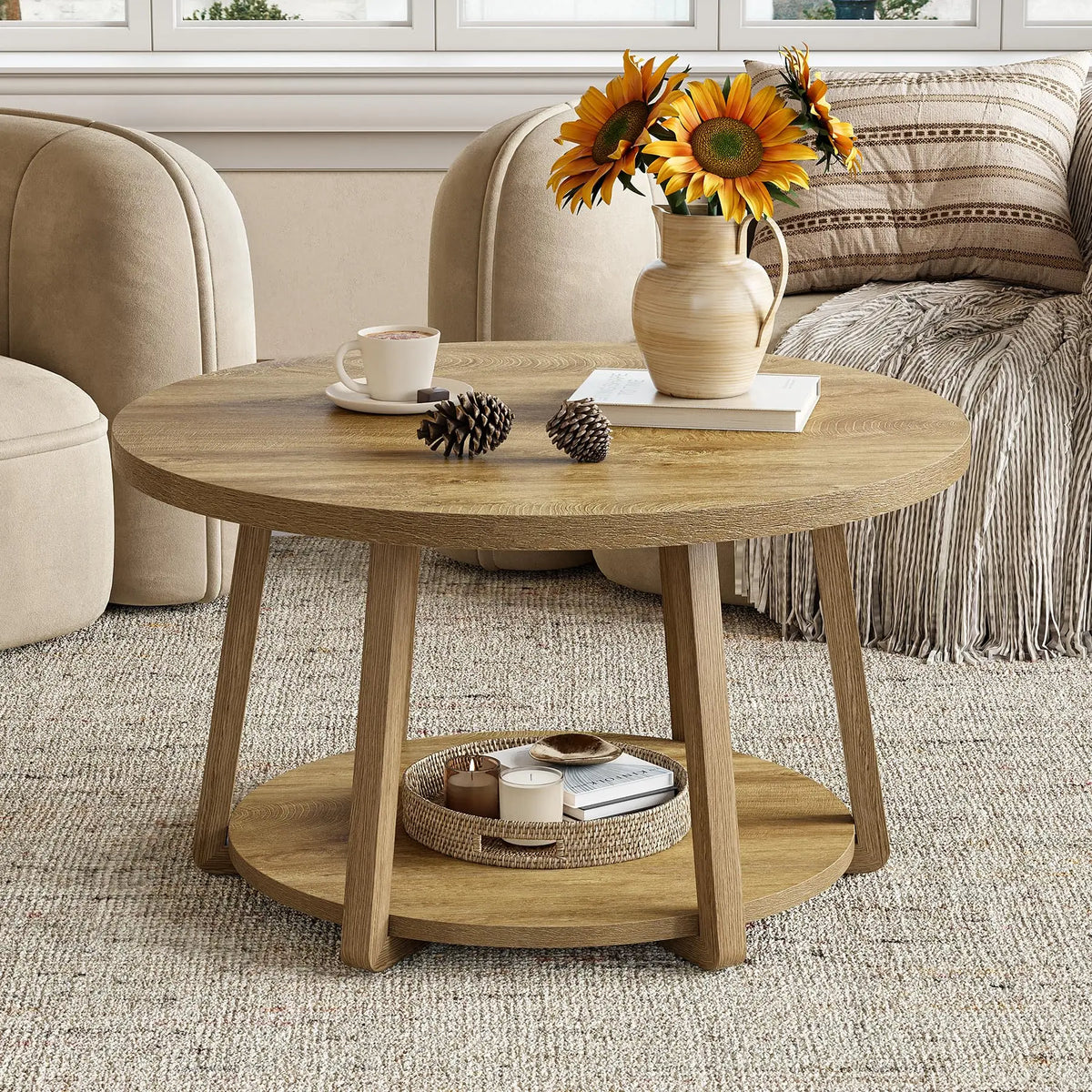 Chorusarc 2-Tier Round Coffee Table