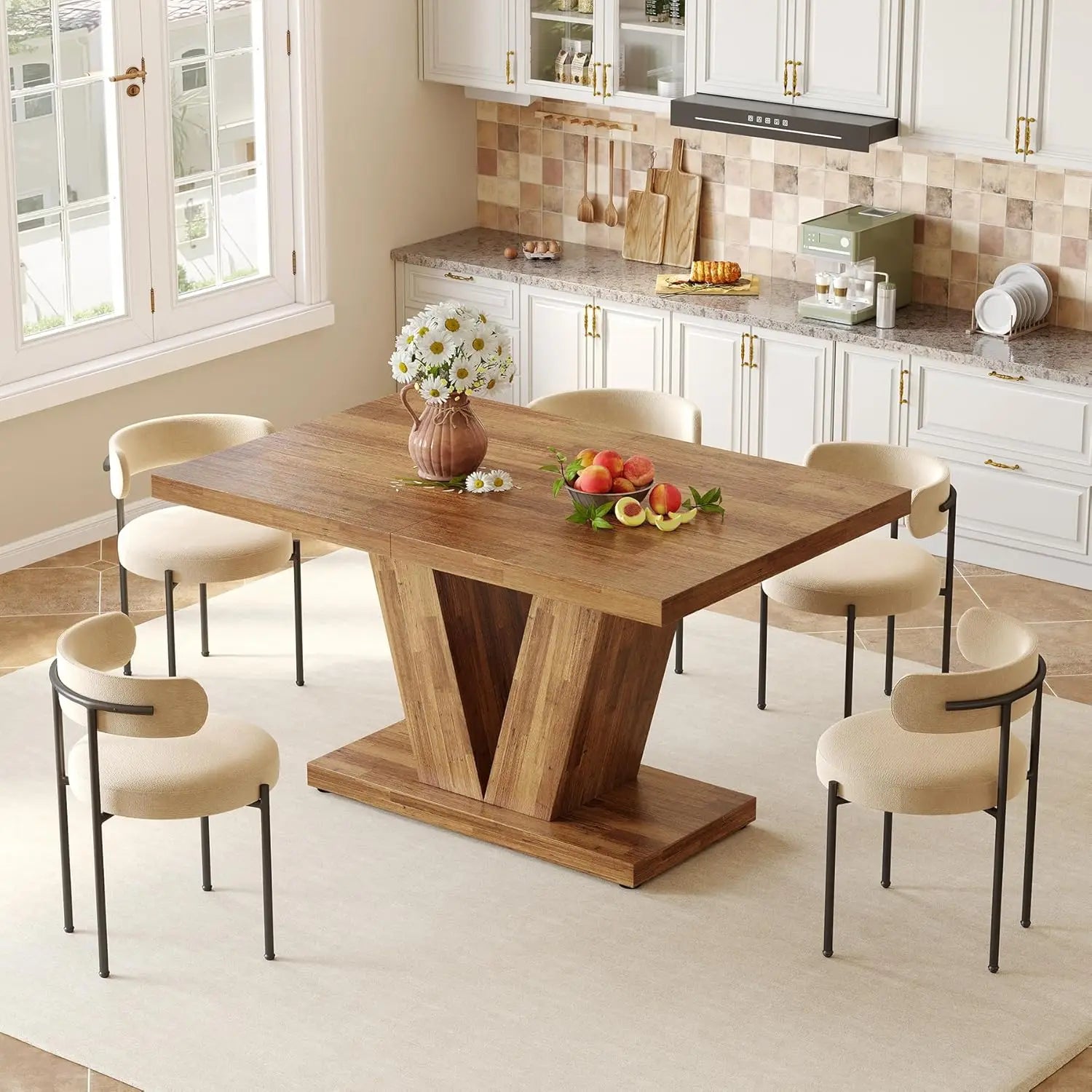Prescott V-Pedestal Dining Table