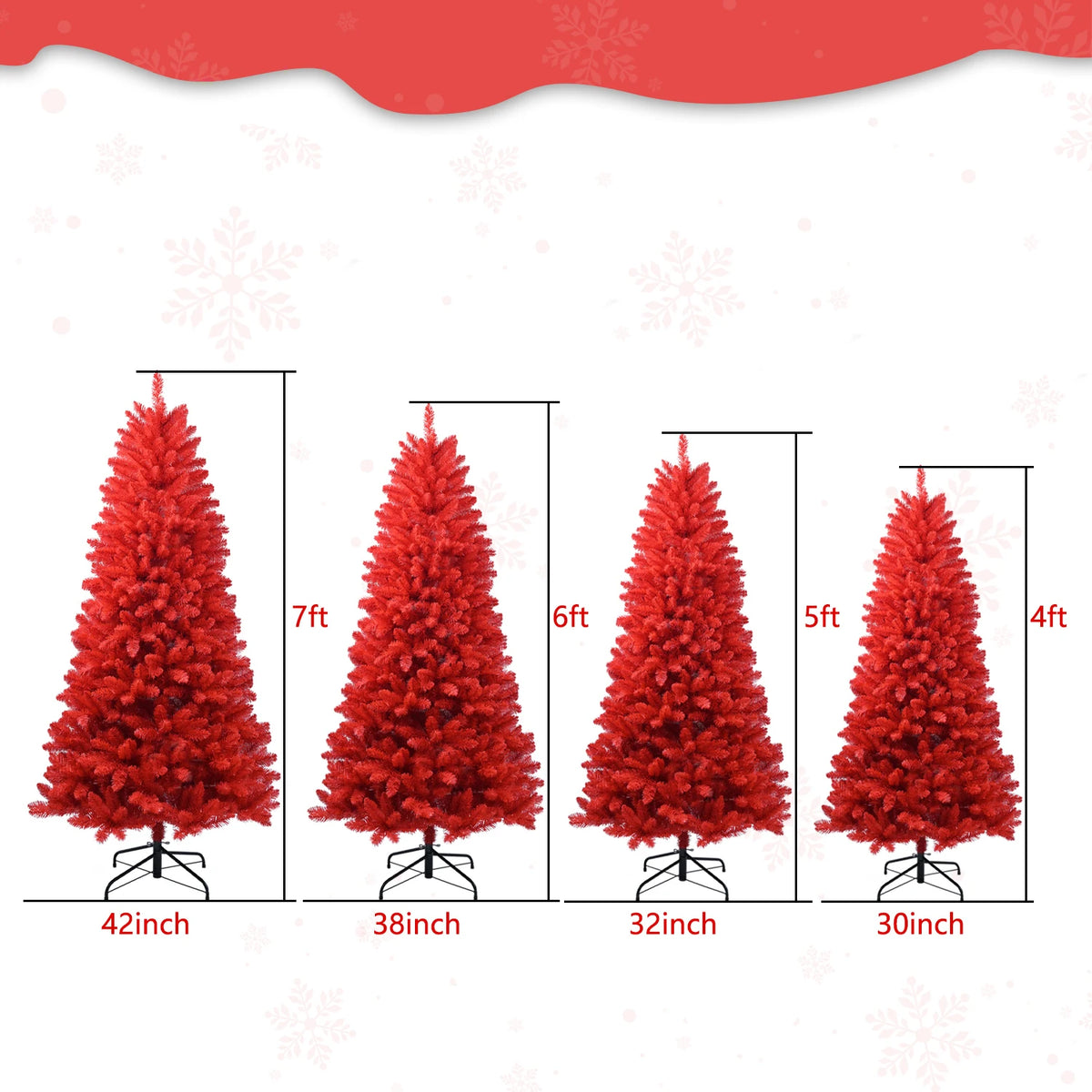 Everfrost Crimson Christmas Tree
