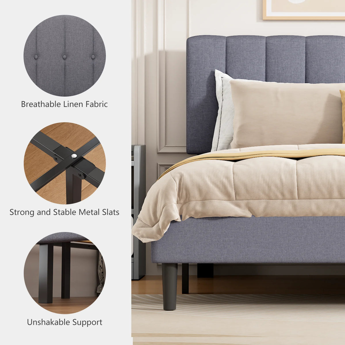 Wrenrise Upholstered Platform Bed
