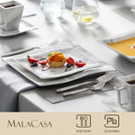 Load image into Gallery viewer, MALACASA Flora Gray &amp; White Marble Porcelain Dinnerware Set – 30/60 Pieces
