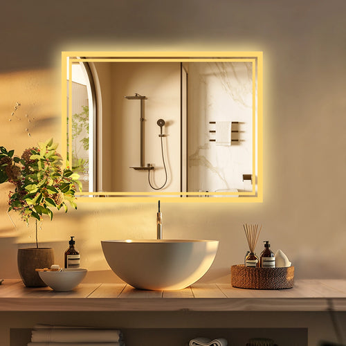 Aurora LED Rectangle Bathroom Mirror