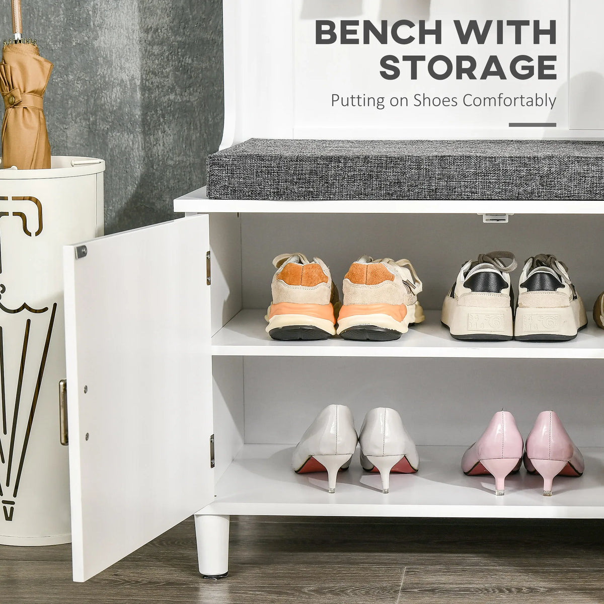 Charmbloom Entryway Hall Tree with Storage Bench