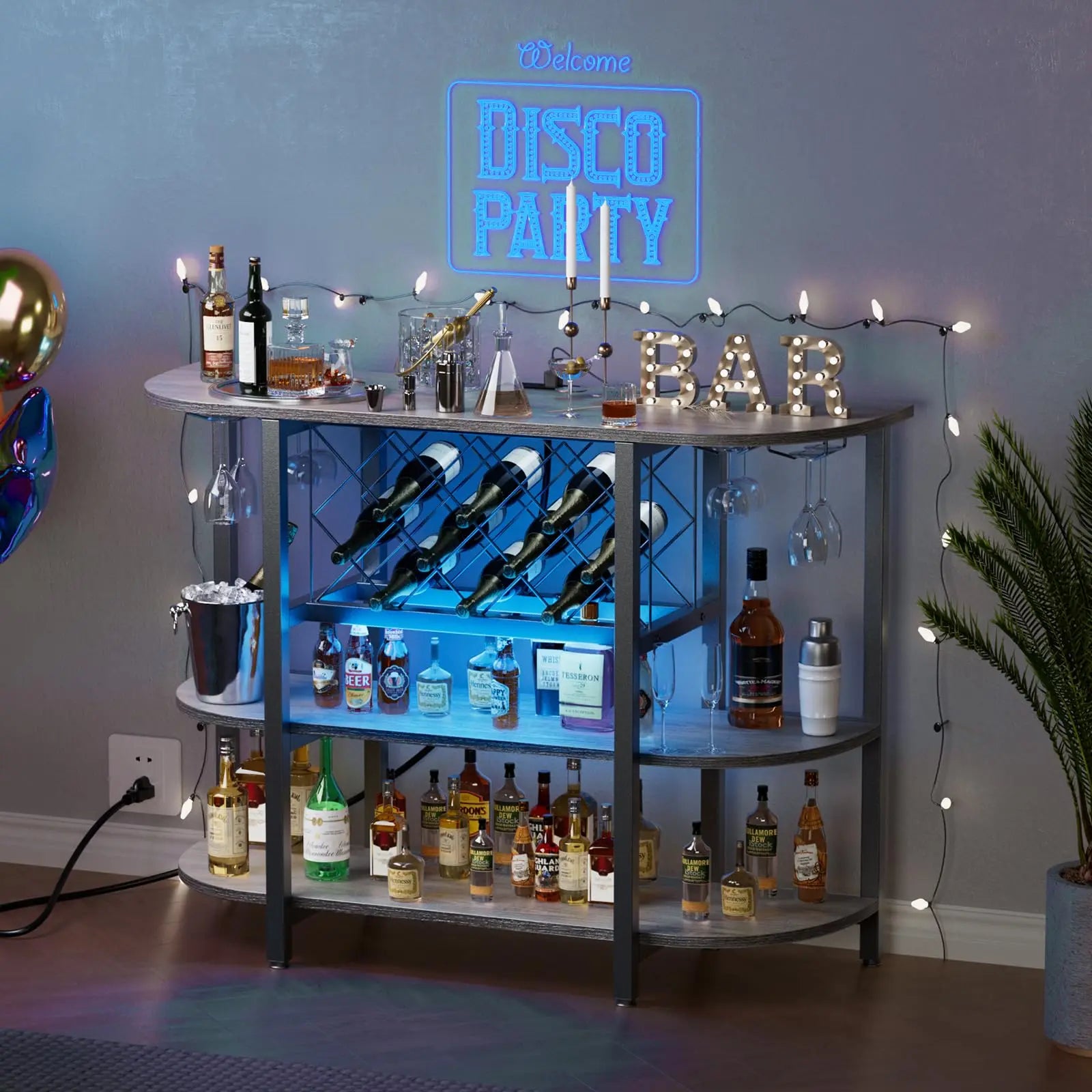 Soren LED Home Bar Cabinet