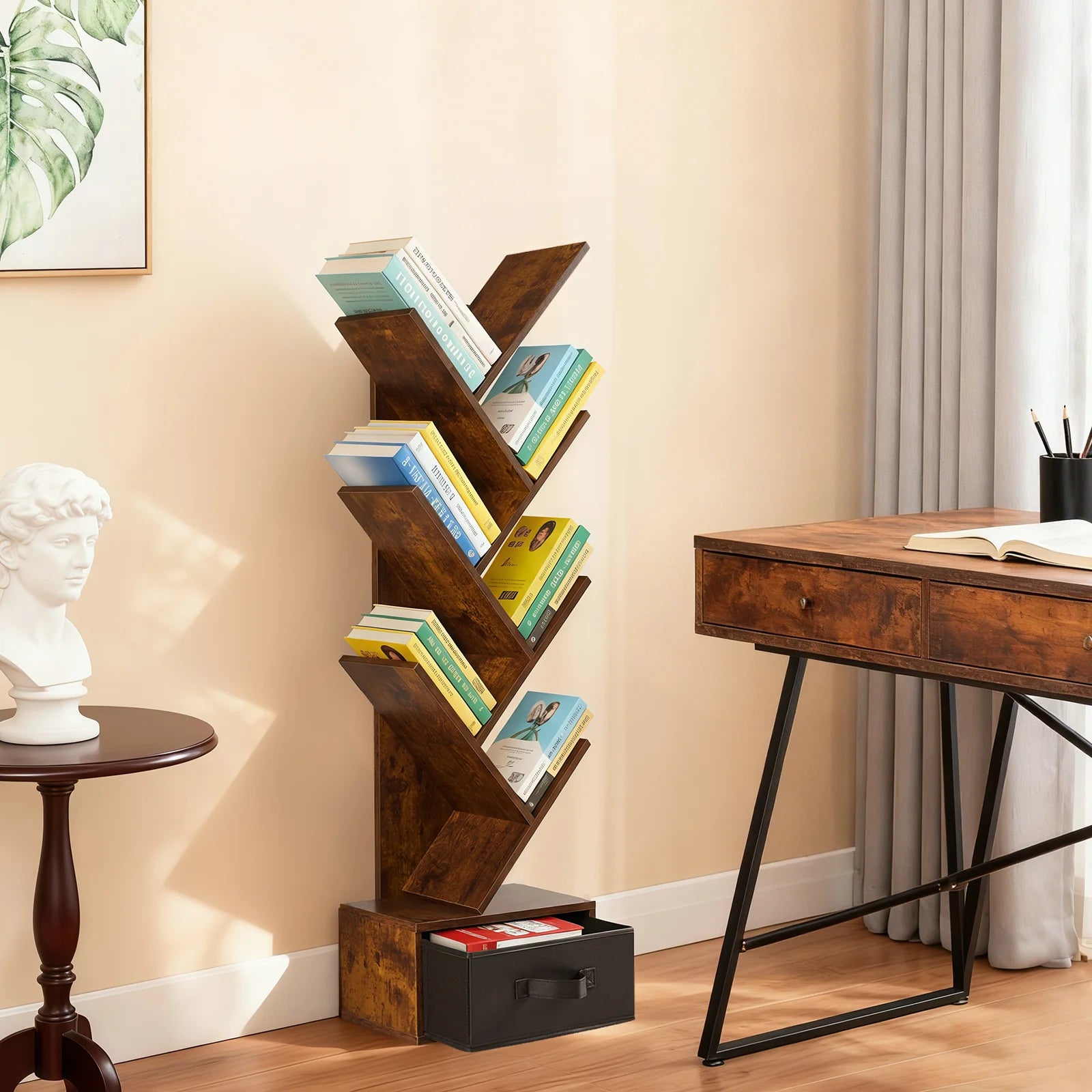 Renwick Tree Bookcase with Storage Drawer