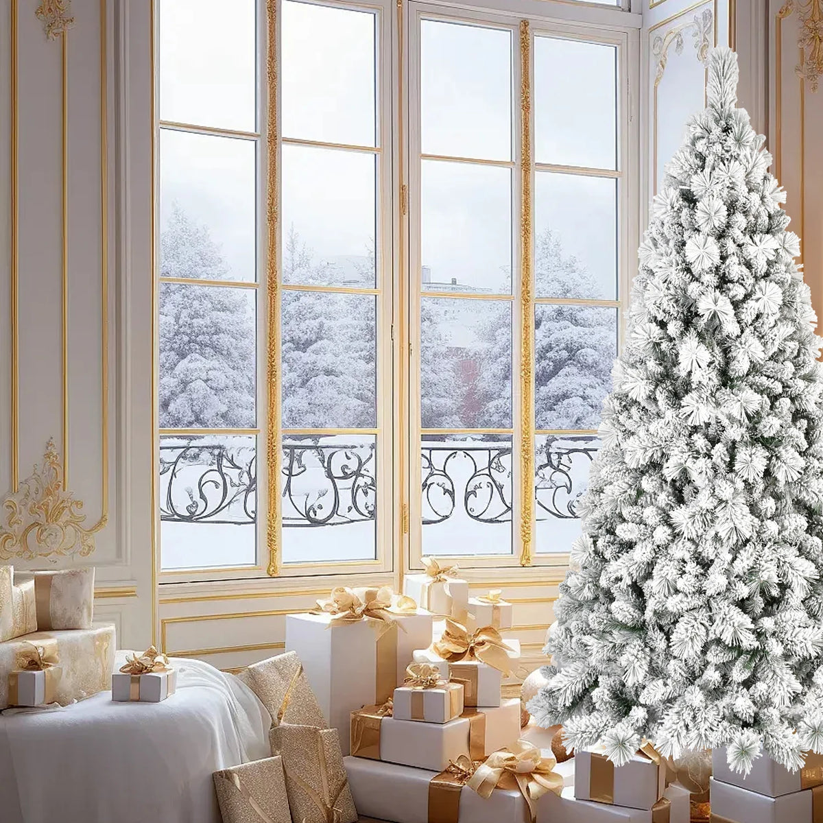 Everfrost Snowy Full-Body Christmas Tree