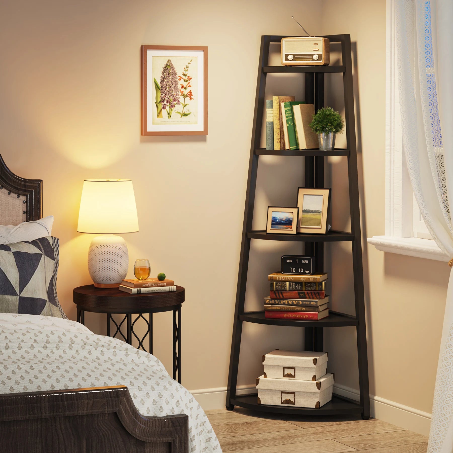 Bastien Five-Tier Corner Ladder Shelf