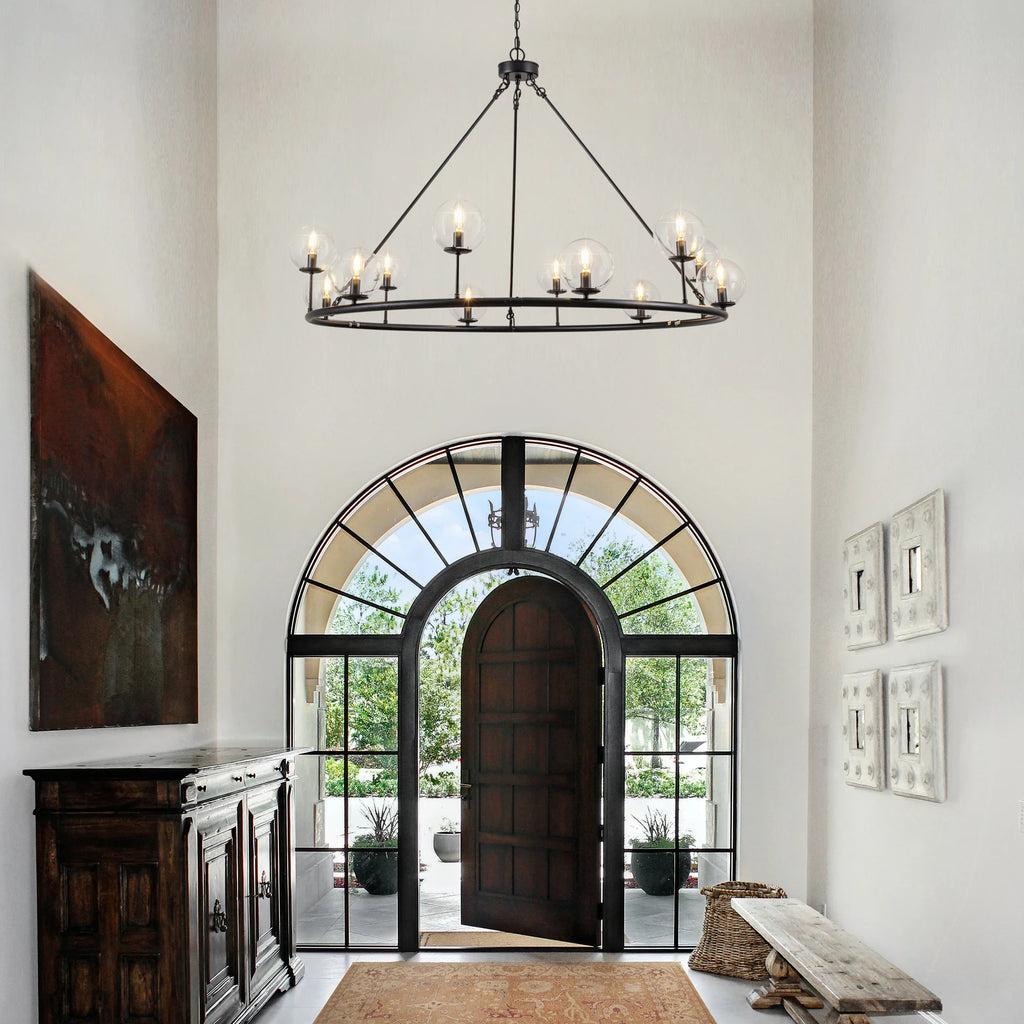 Stonegate Rustic Black High-Ceiling Chandelier