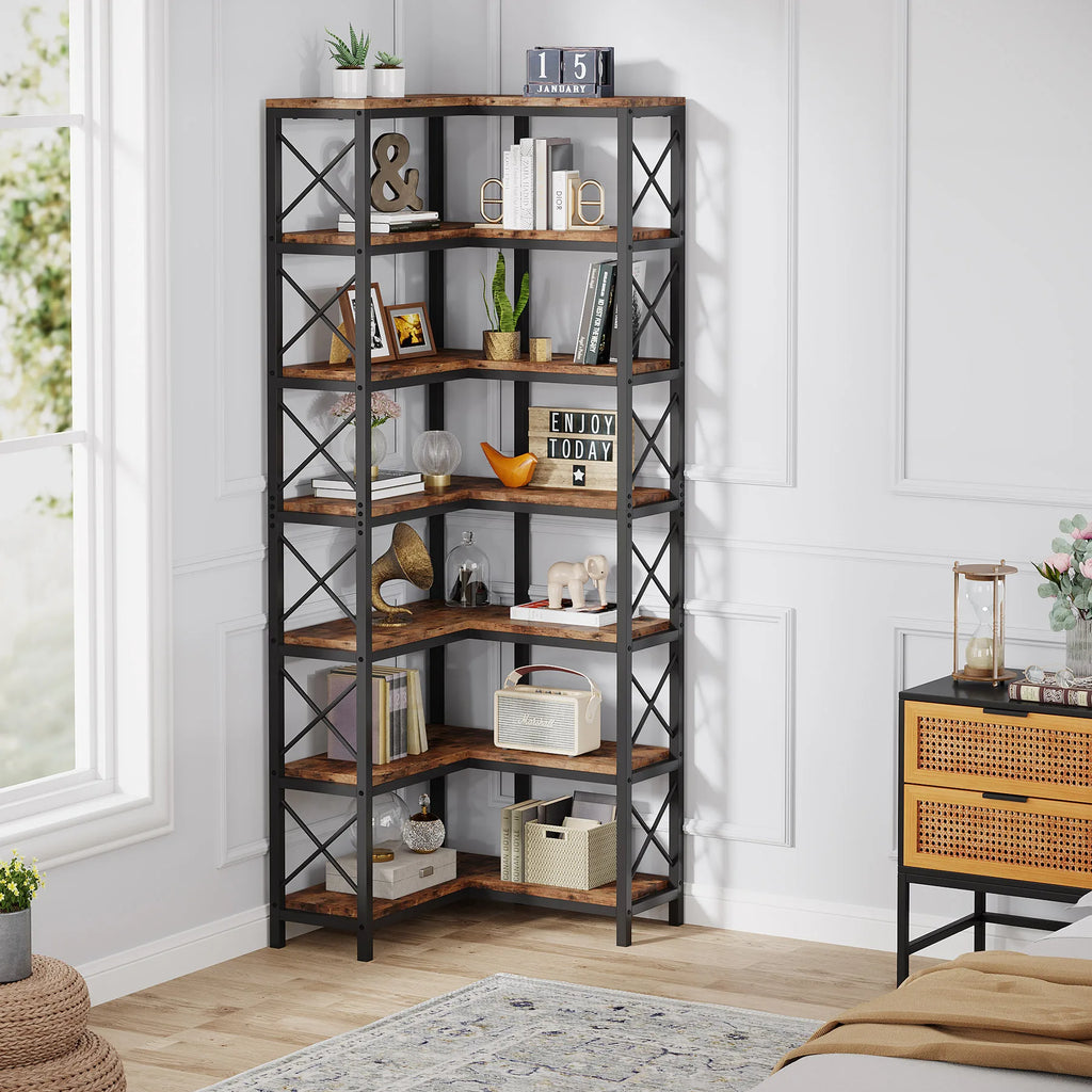 Kito 7-Tier Corner Bookcase