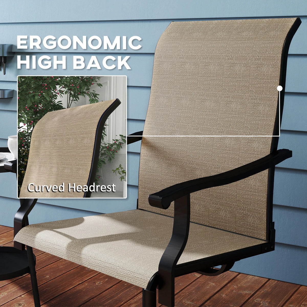 Mistrielle Swivel Patio Chairs, Set of 2 - Brown