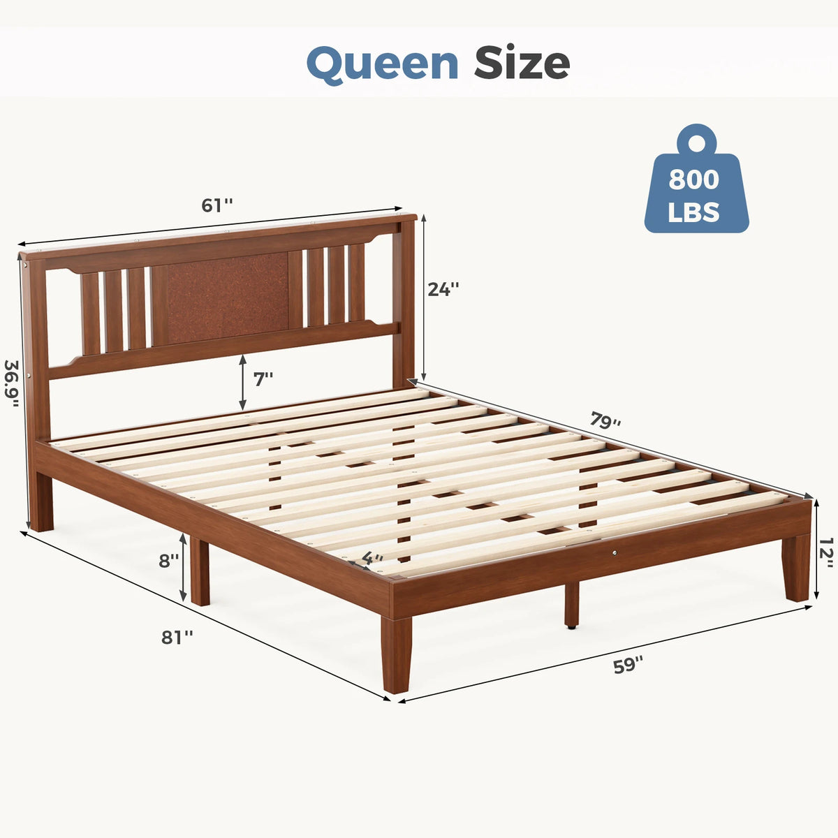 Ashbourne Solid Wood Platform Bed