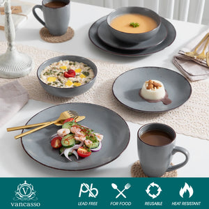 VANCASSO MODA Gray Dinnerware - 16/32/48 Pieces