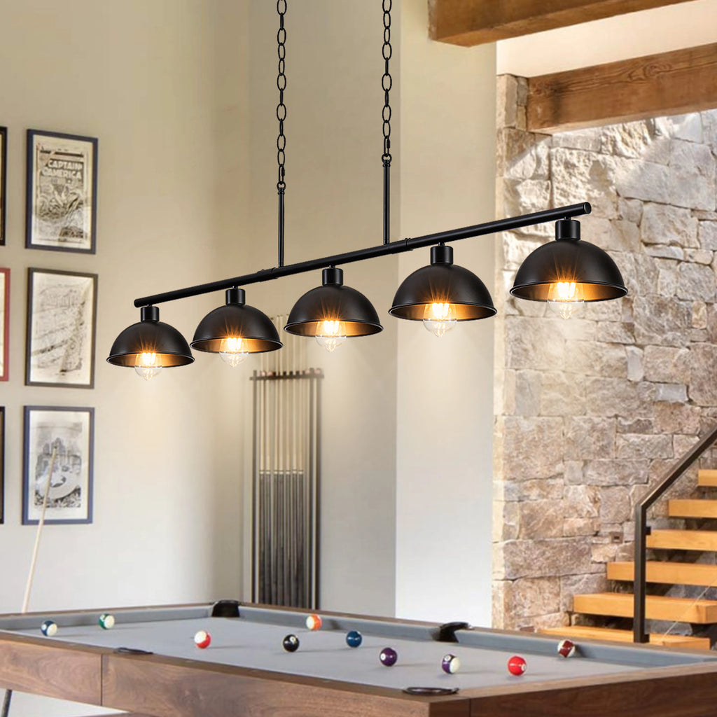 Forgecrest Five-Light Island Chandelier – Black
