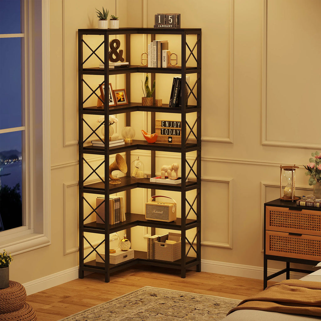 Kito 7-Tier Corner Bookcase