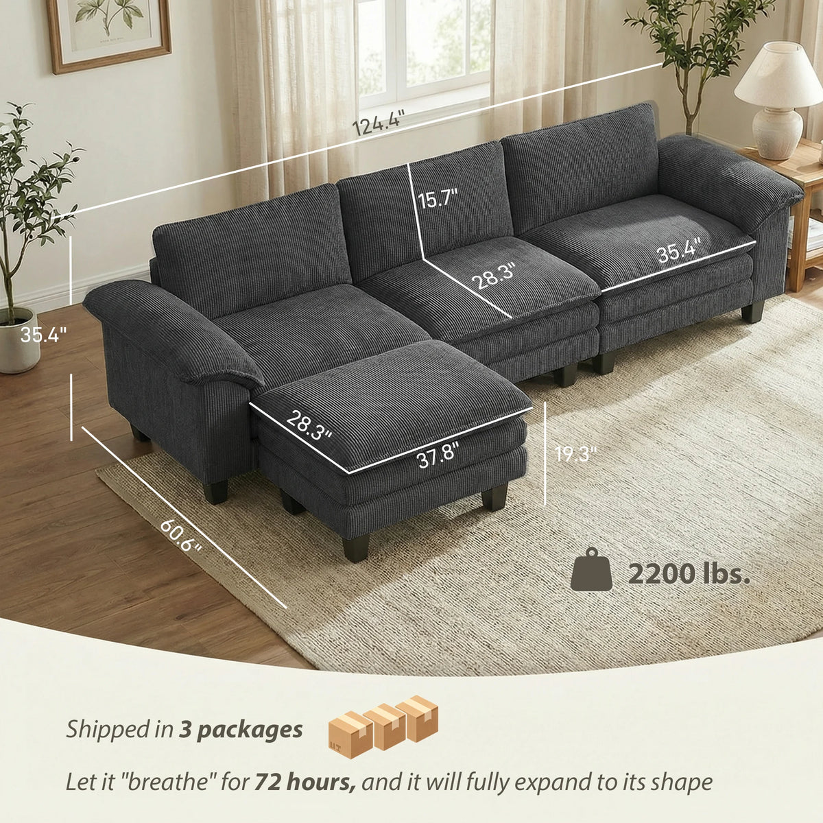 Cloudmere Modular Sectional with Ottoman