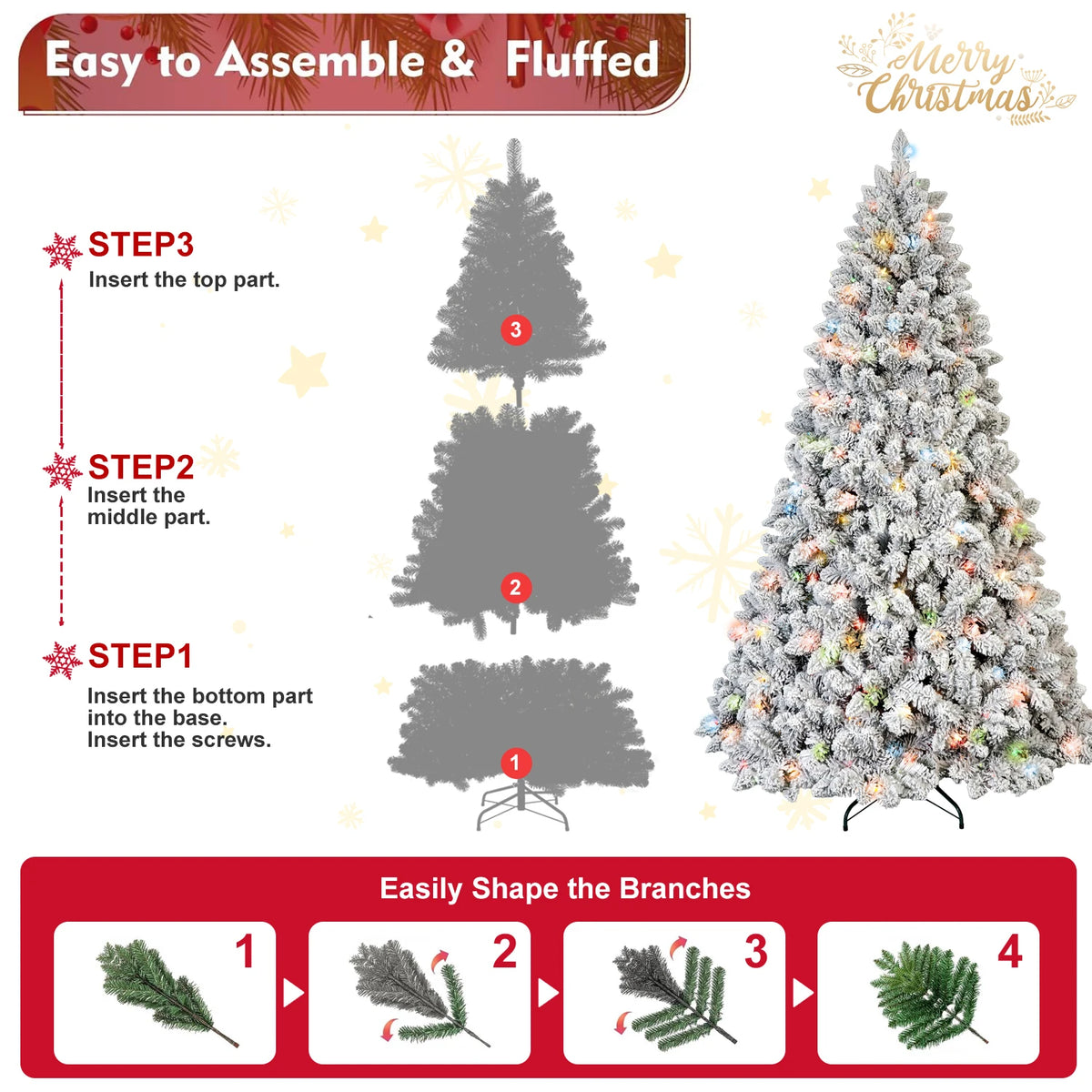 Frostmere Pre-Lit Flocked Christmas Tree