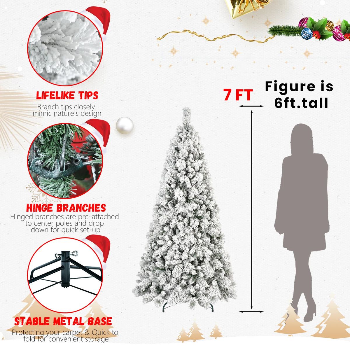 Everfrost Snowy Full-Body Christmas Tree