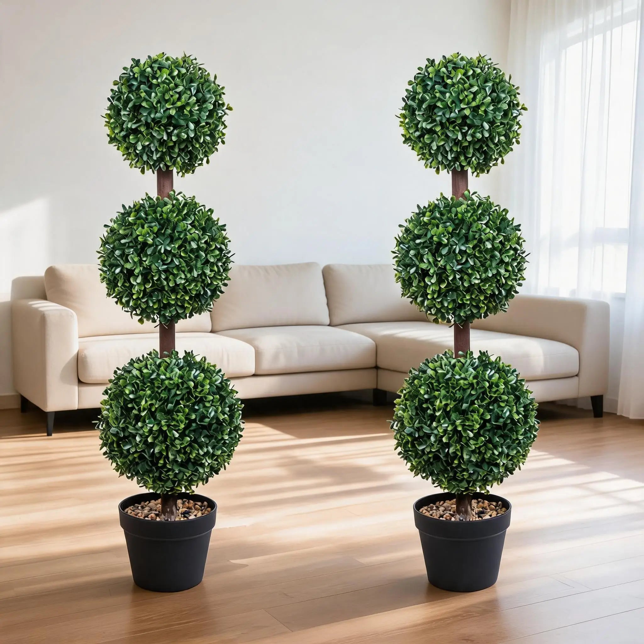 Cedarvale 3-Foot Artificial Boxwood Topiary Set of 2