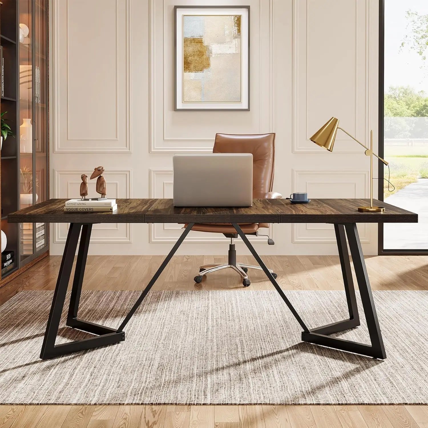 Dela Modern Black Executive Desk