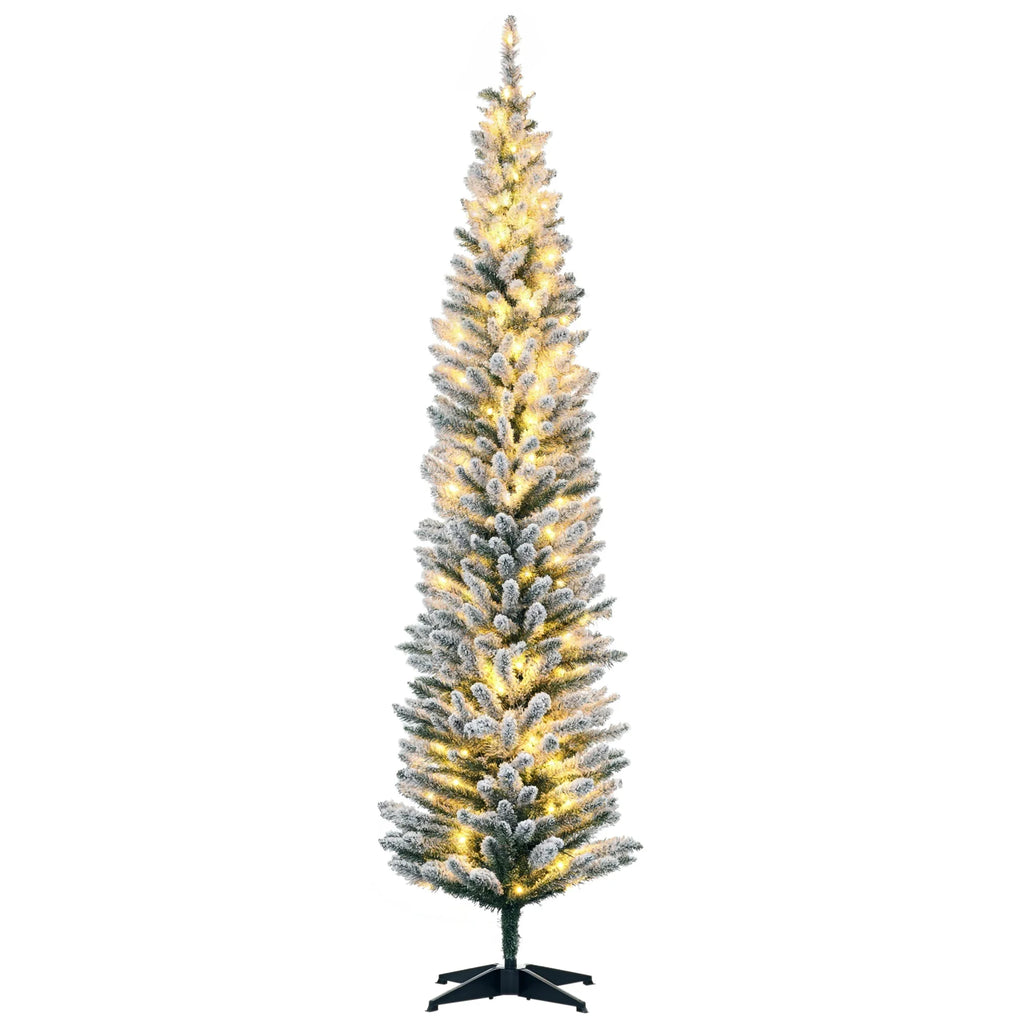 Greenbeam slim green pencil Christmas tree with warm white LED lights