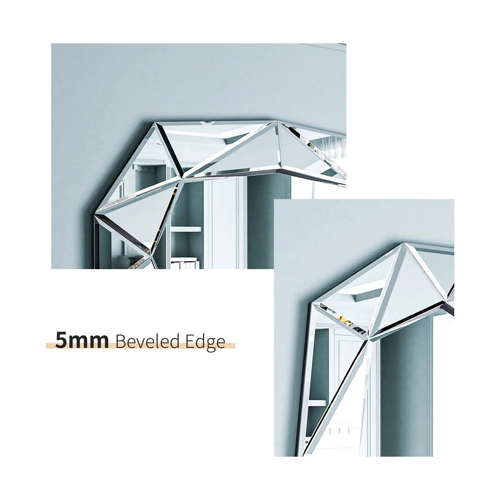 Irregular Beveled Diamond Edge Wall Mirror – Tawny Brown Glass