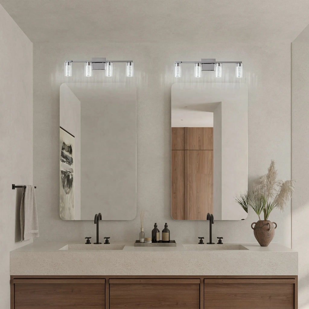 Clarion Four-Light Glass Vanity Sconce