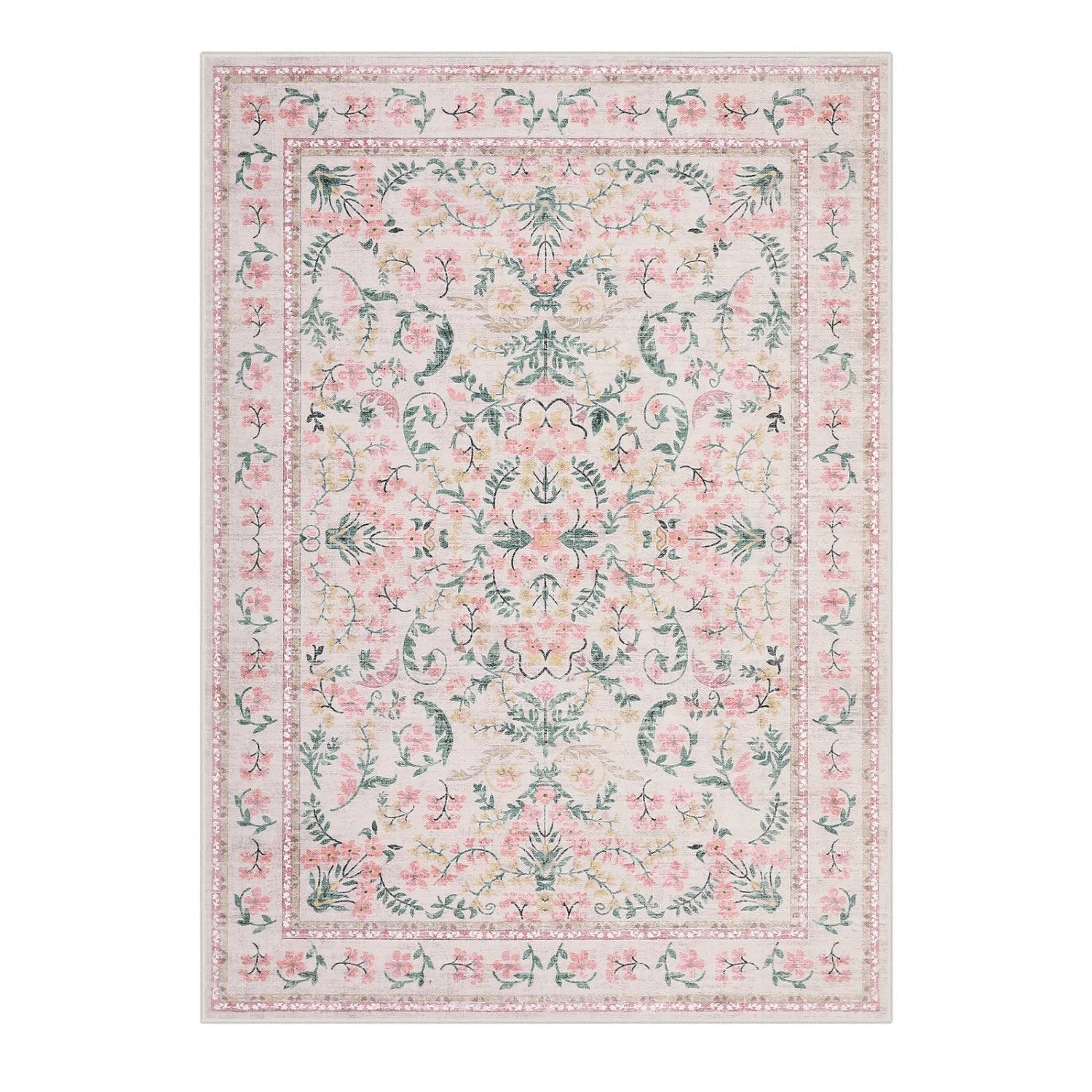 Vireya Washable Floral Area Rug