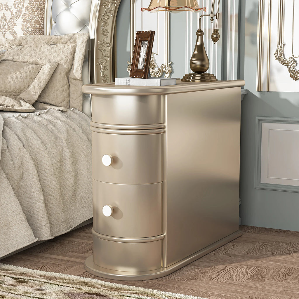 Jabari Curved Two-Drawer Side Table