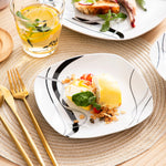 Load image into Gallery viewer, VEWEET Fiona Porcelain Dinnerware Set – 18/36 Pieces, Gray &amp; Black Lines
