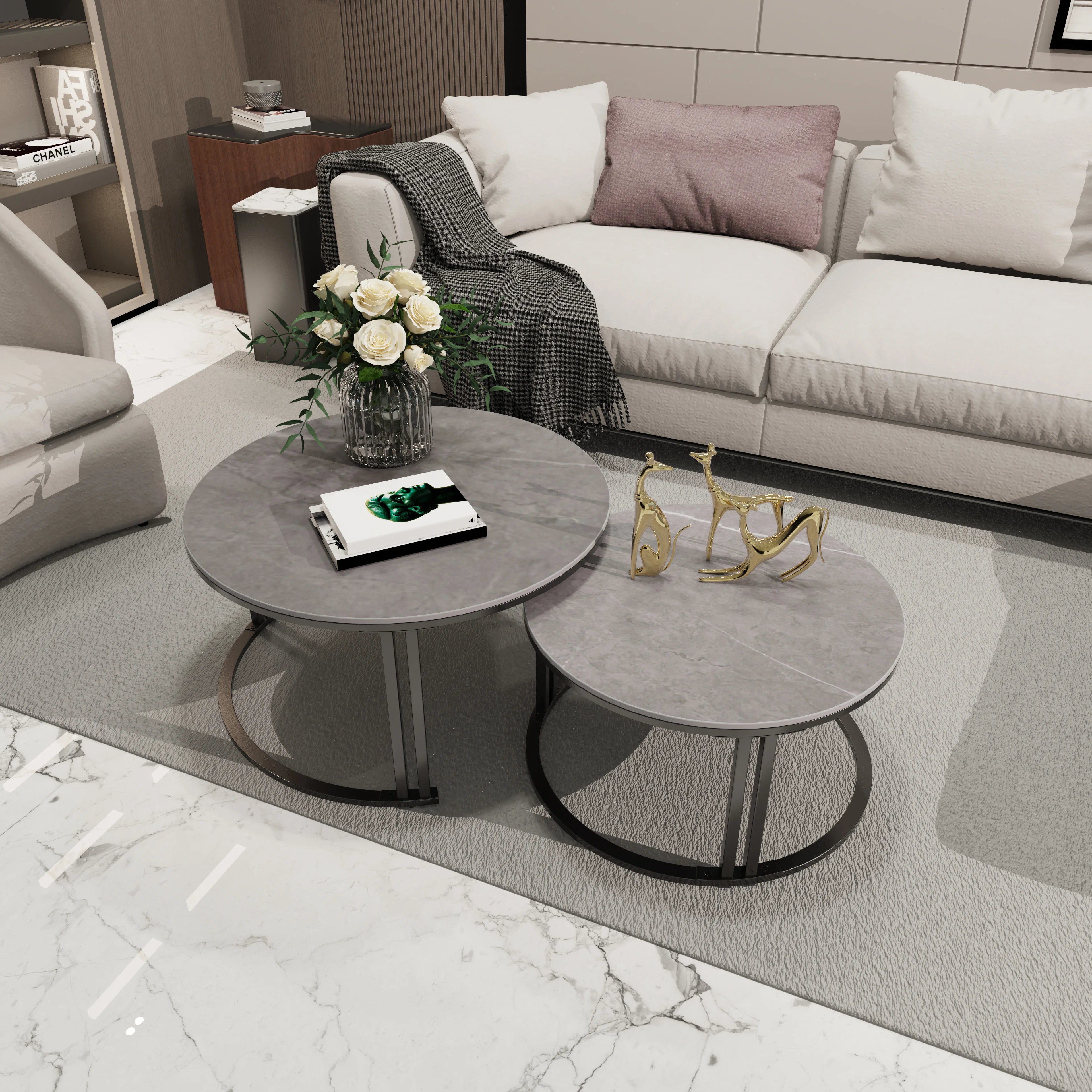 Circle Nesting Coffee Table Set