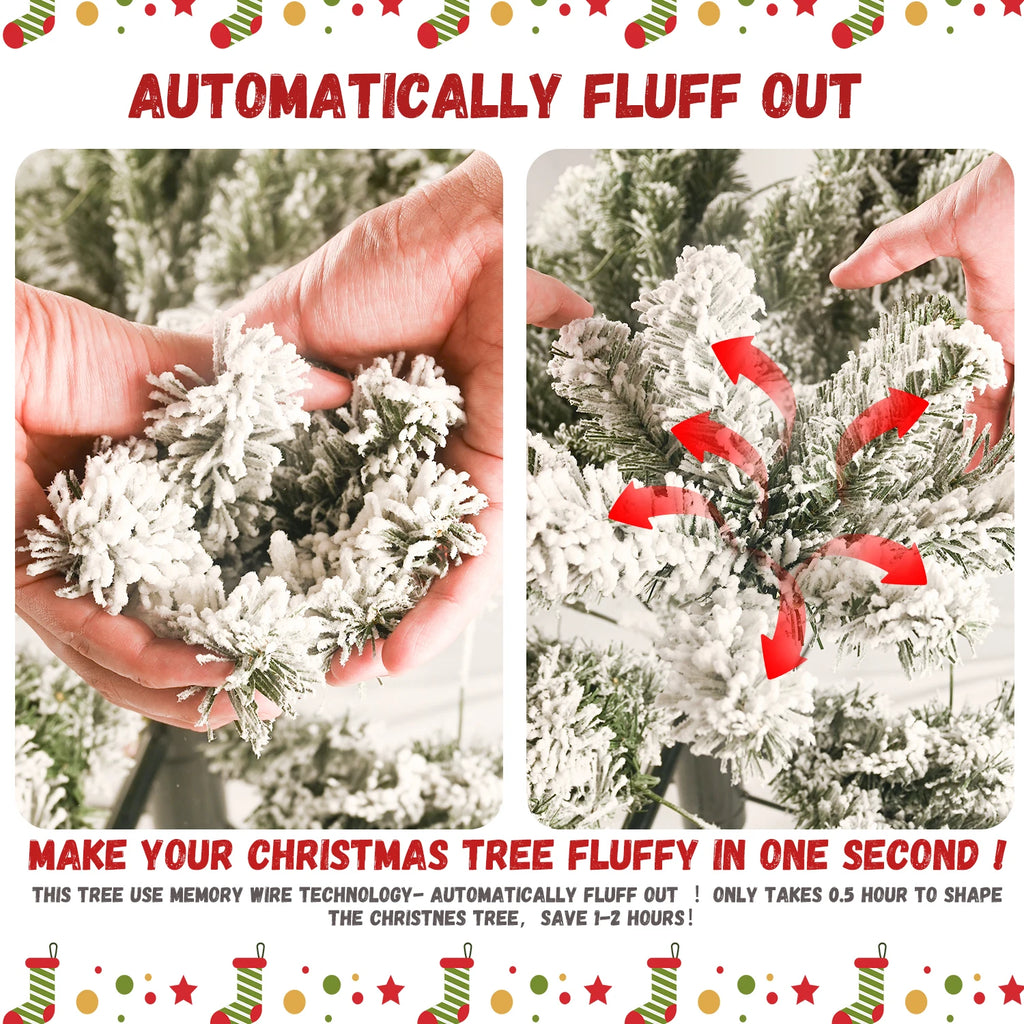 Everfrost Pre-Lit Snowy Full Christmas Tree