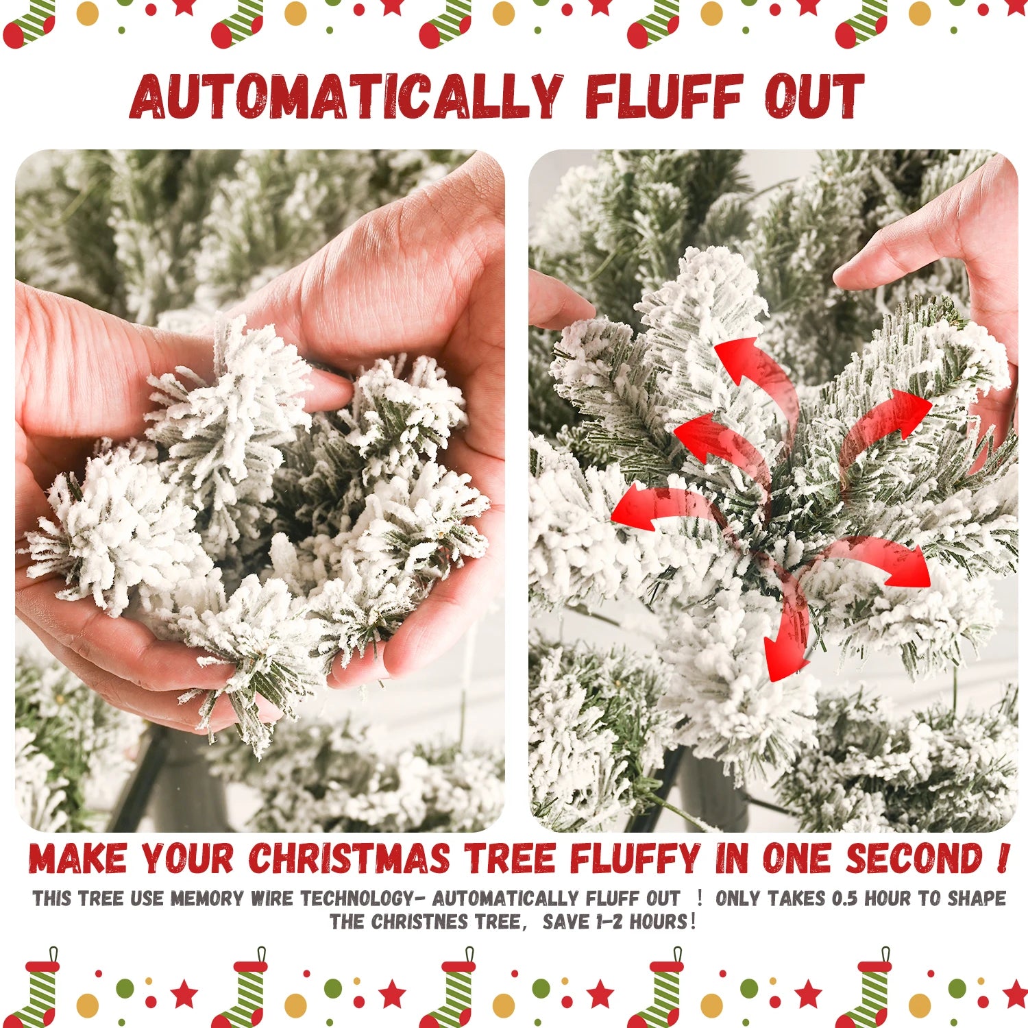Everfrost Pre-Lit Snowy Full Christmas Tree