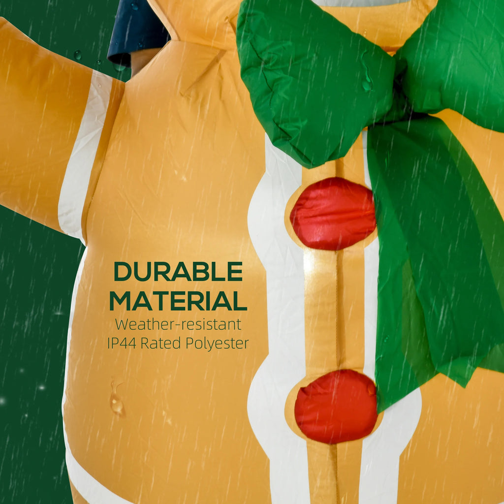 Northglow Gingerbread Man Inflatable – 6 ft